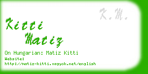 kitti matiz business card